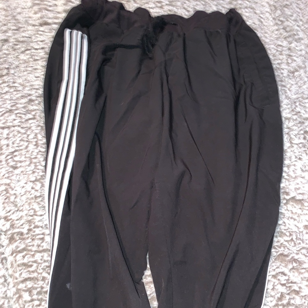 Black striped joggers